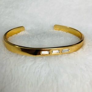 New Baublebar Crystal Gold Cuff Bracelet